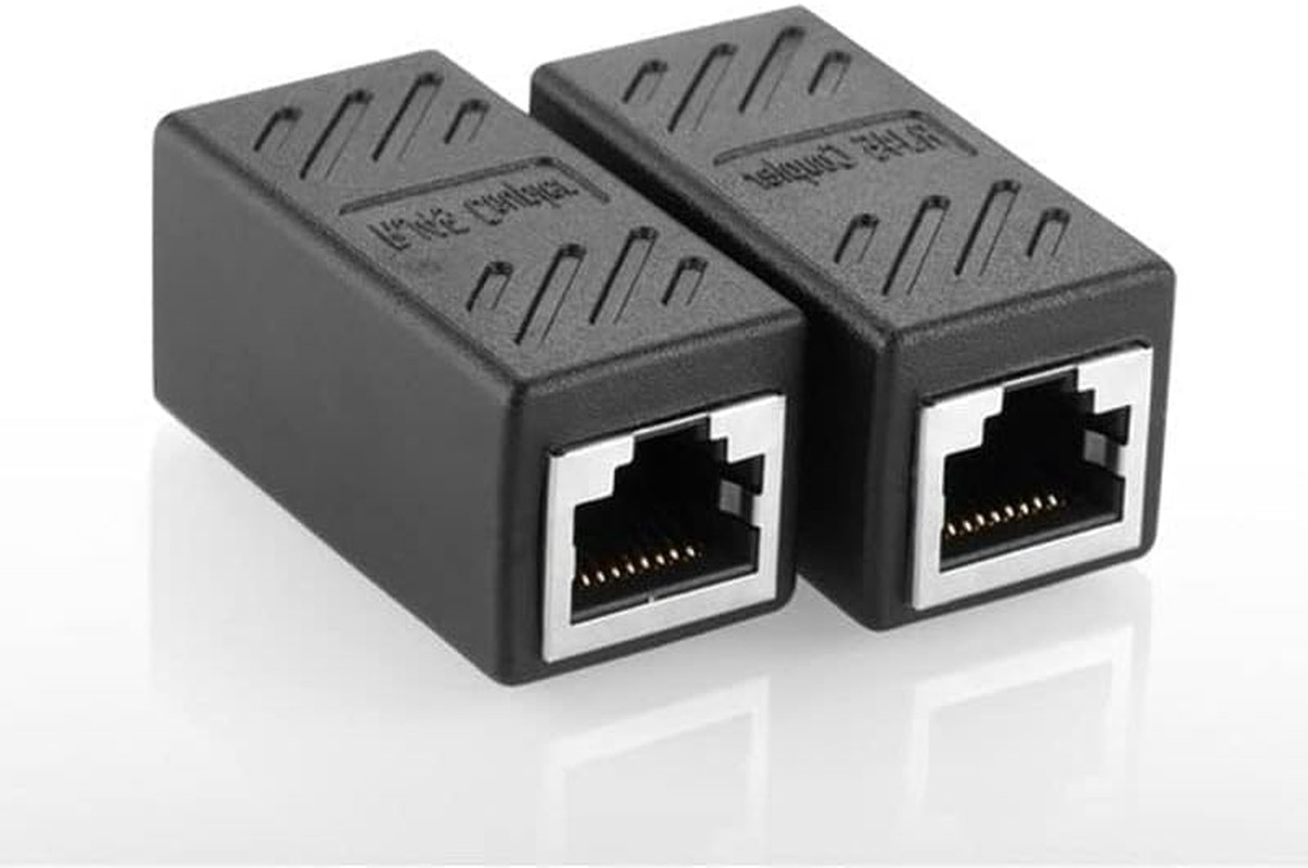 2Pcs RJ45 Coupler Connector Coupling Extension Adapter Cat6A Network LAN Etherne