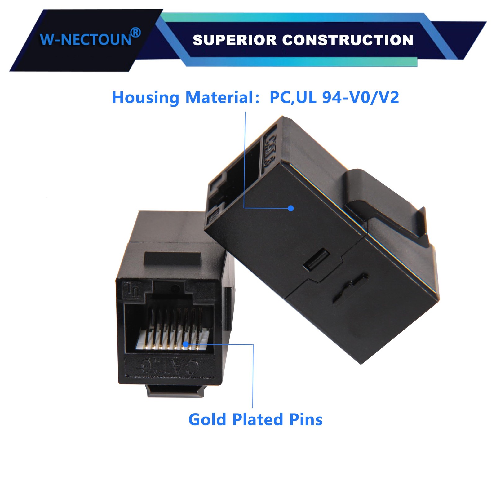 CAT6 RJ45 Keystone Couplers 25-Pack,Cat 6 Keystone Jacks,Ethernet Keystone Ja…