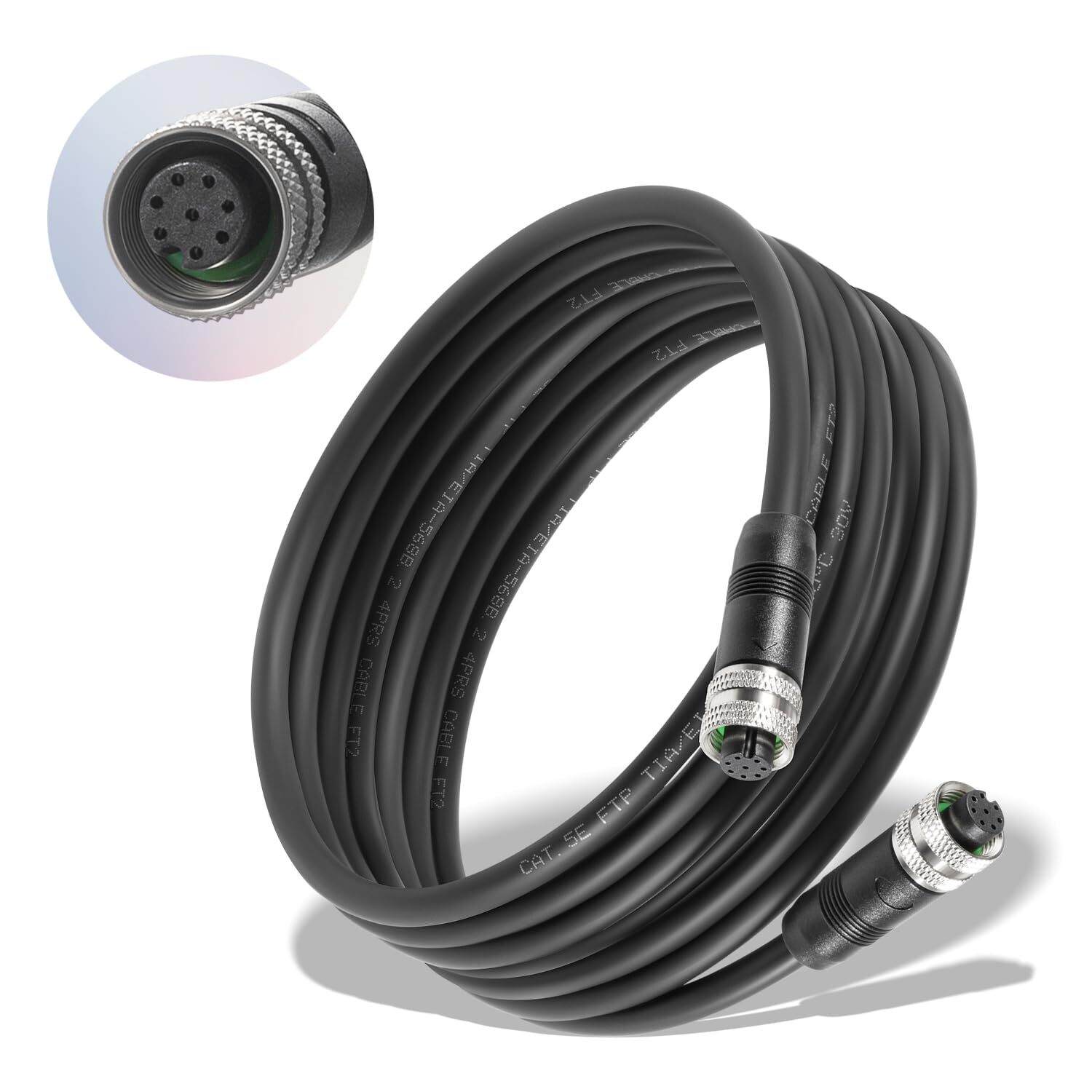 720073-5 15FT Boat Ethernet Cable AS EC 15E Ethernet Cord Replace for Humminbird