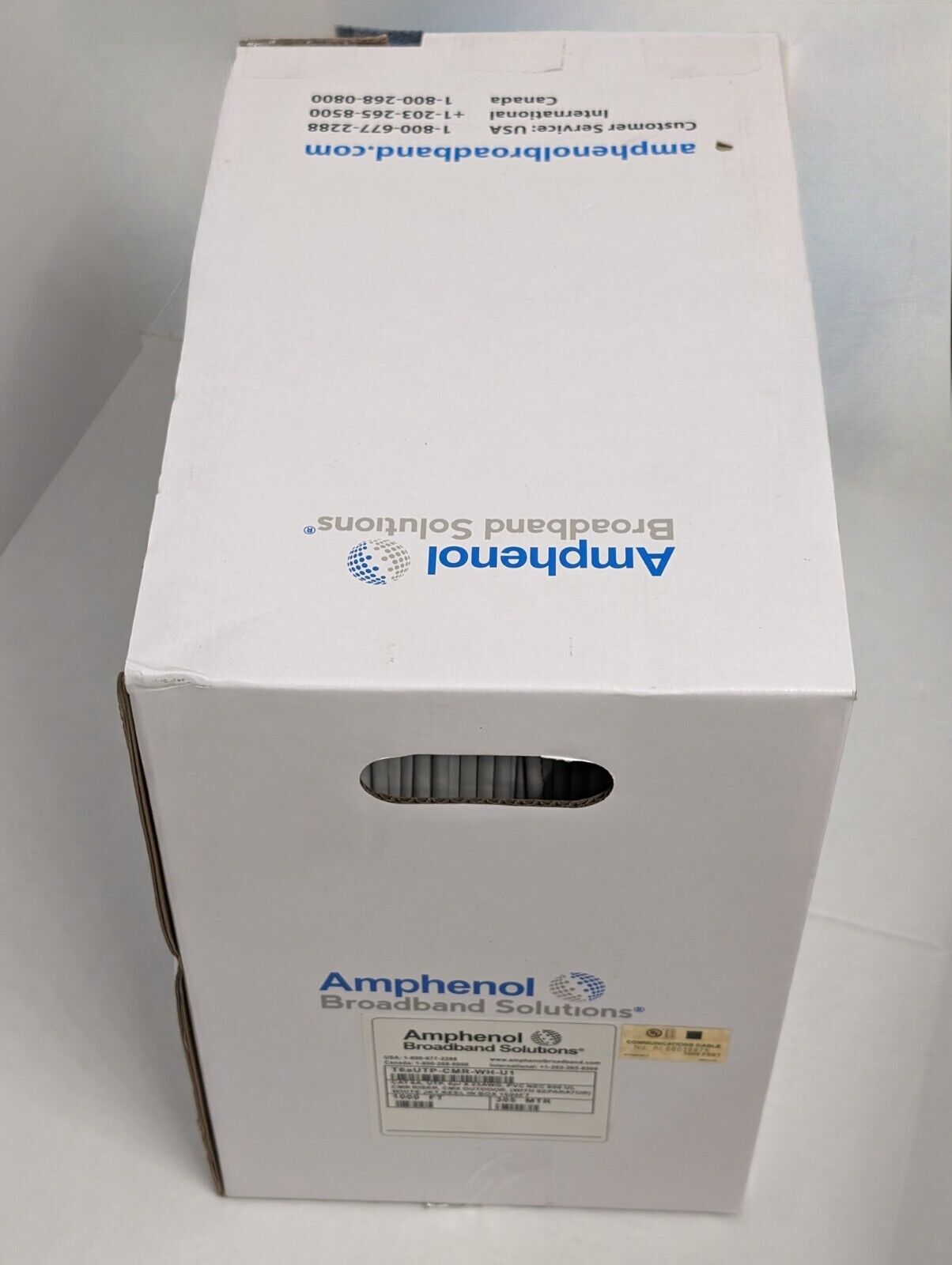 Amphenol Cat 6A UTP 1000ft Solid Copper Ethernet Cable 4x 23AWG Pro Quality CMX