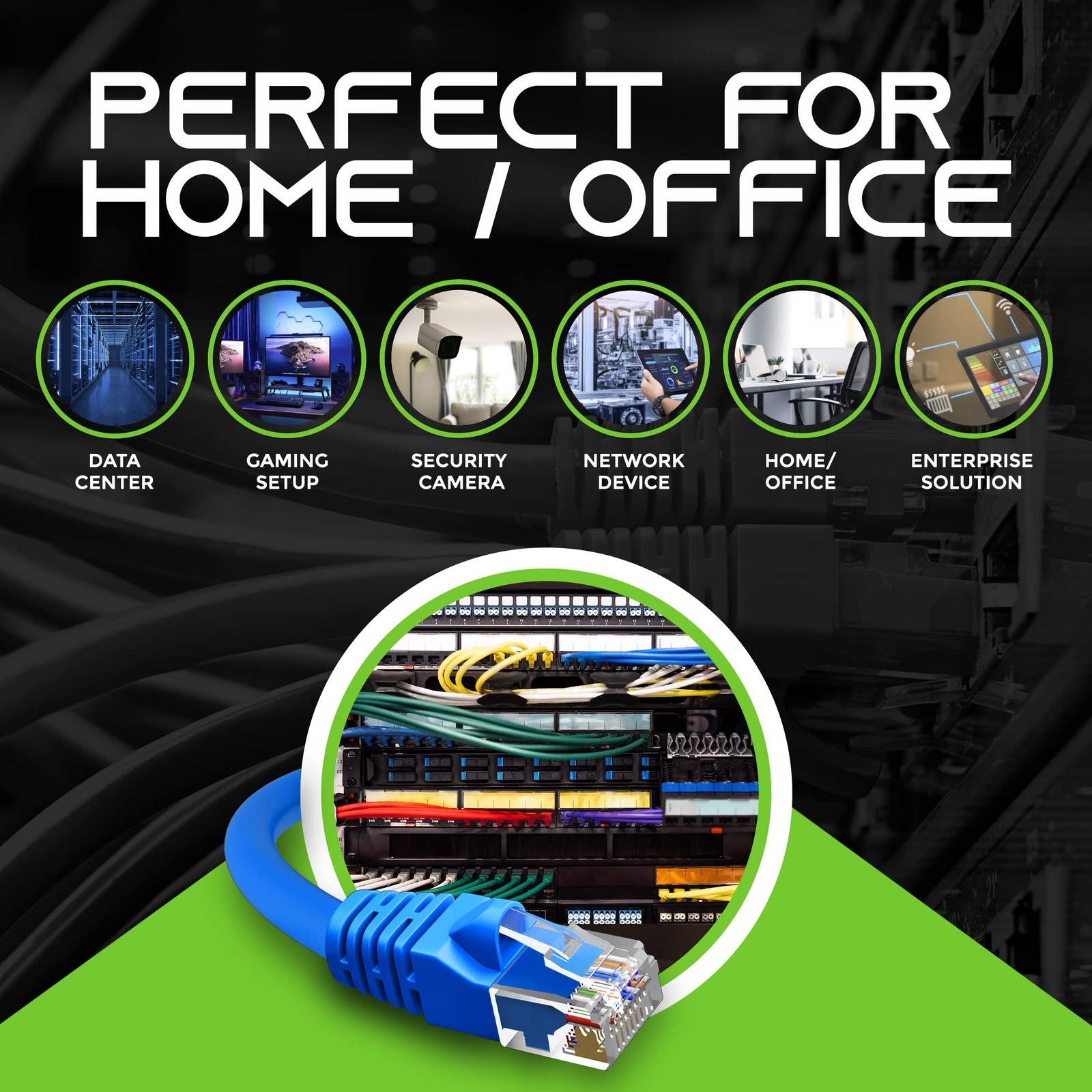 20 PCS Blue Cat5e Ethernet Patch Cable 5 Feet Snagless RJ45 LAN Network