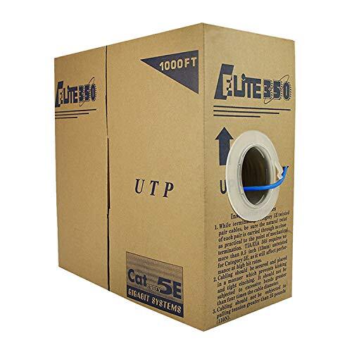 Elite Cat5e Riser (CMR), 1000ft, UTP 24AWG, Copper, 350MHz, UL Certified, Blue