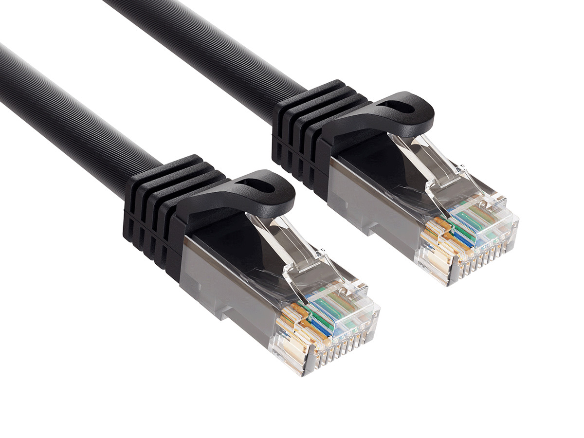 Cat6a UTP Snagless Patch Cable, Black – 0.5/1/2/3/5/6/7/10/12/14/15 ft