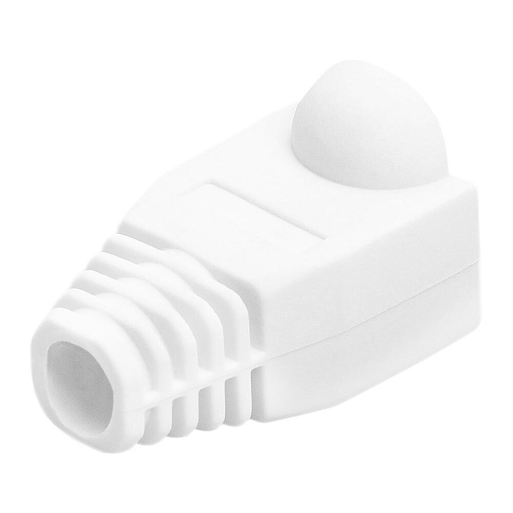 100 Pack RJ45 Boots White Cat5e Cat6 Ethernet Cable Strain Relief Boot Snagless