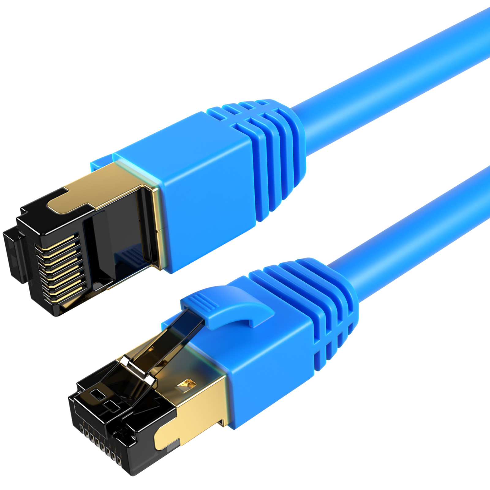 Cat8 SFTP Super Speed Ethernet Patch Cord 40Gbps Wire 0.5-75 FT Blue Pack LOT
