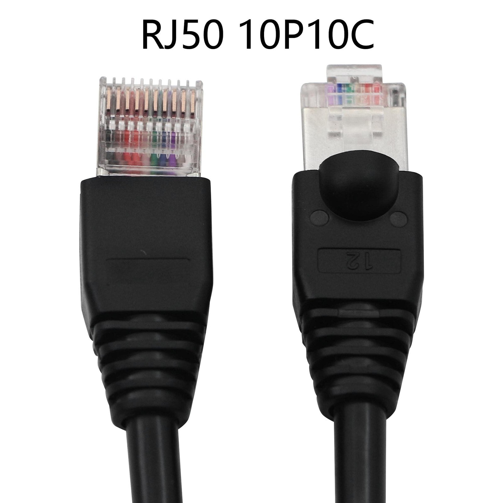 RJ50 10P10C Cat 5E 26AWG Cable Male to Male Shielded Industrial 16.4 Ft