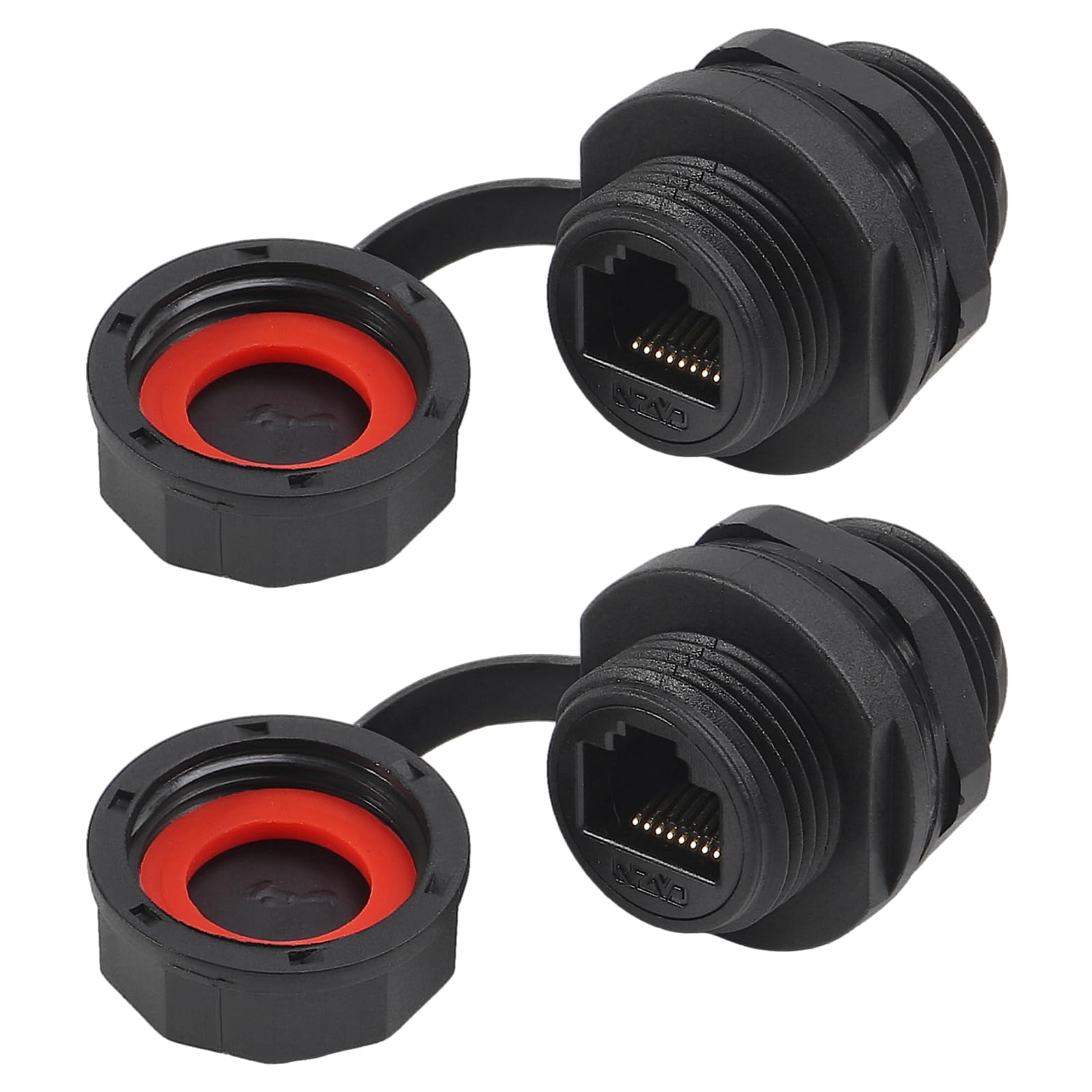 2Pcs RJ45 Shielded Panel Mount Connector CAT6A RJ45 Socket Cat5/5e/6/6E 8P8C …