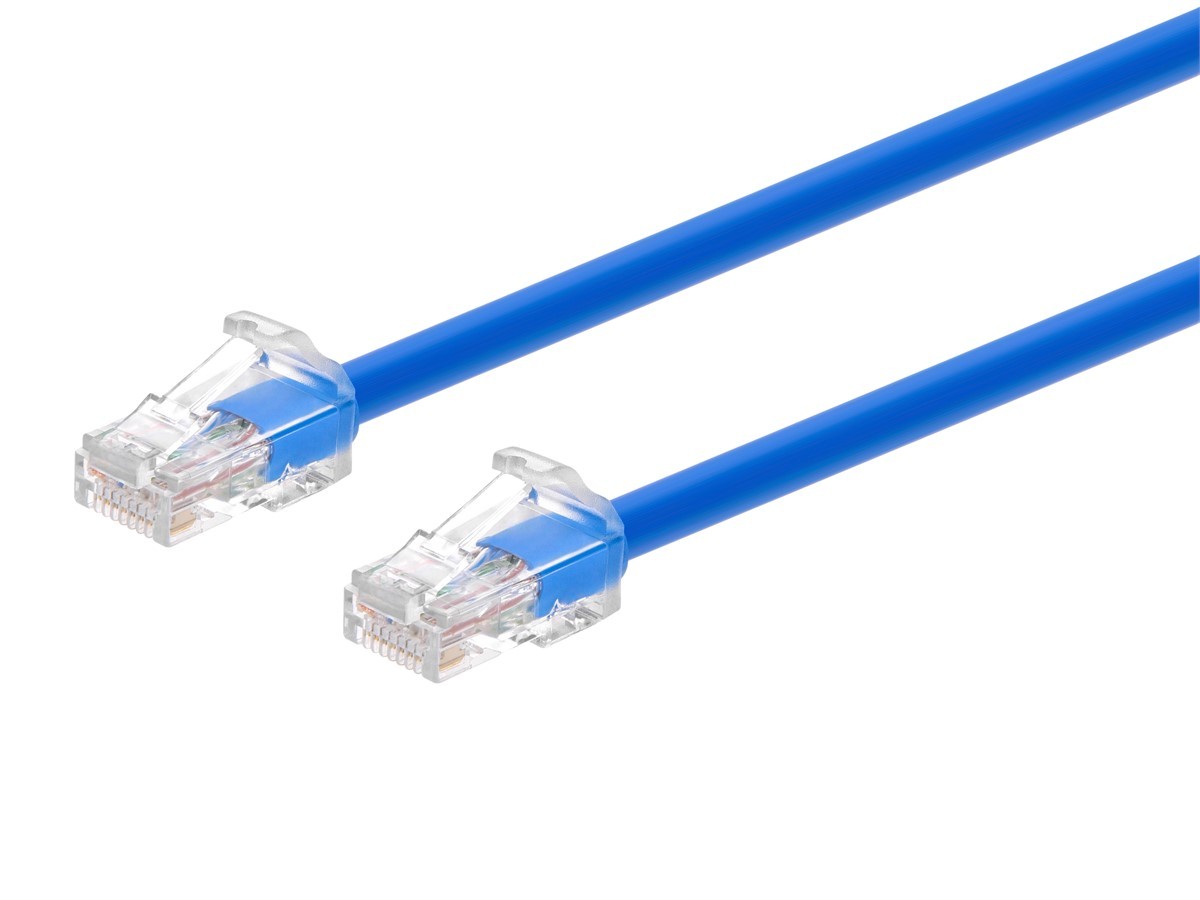 Monoprice Cat6A Component Level Patch Cable 5 Feet Blue UTP 24AWG 500MHz RJ45
