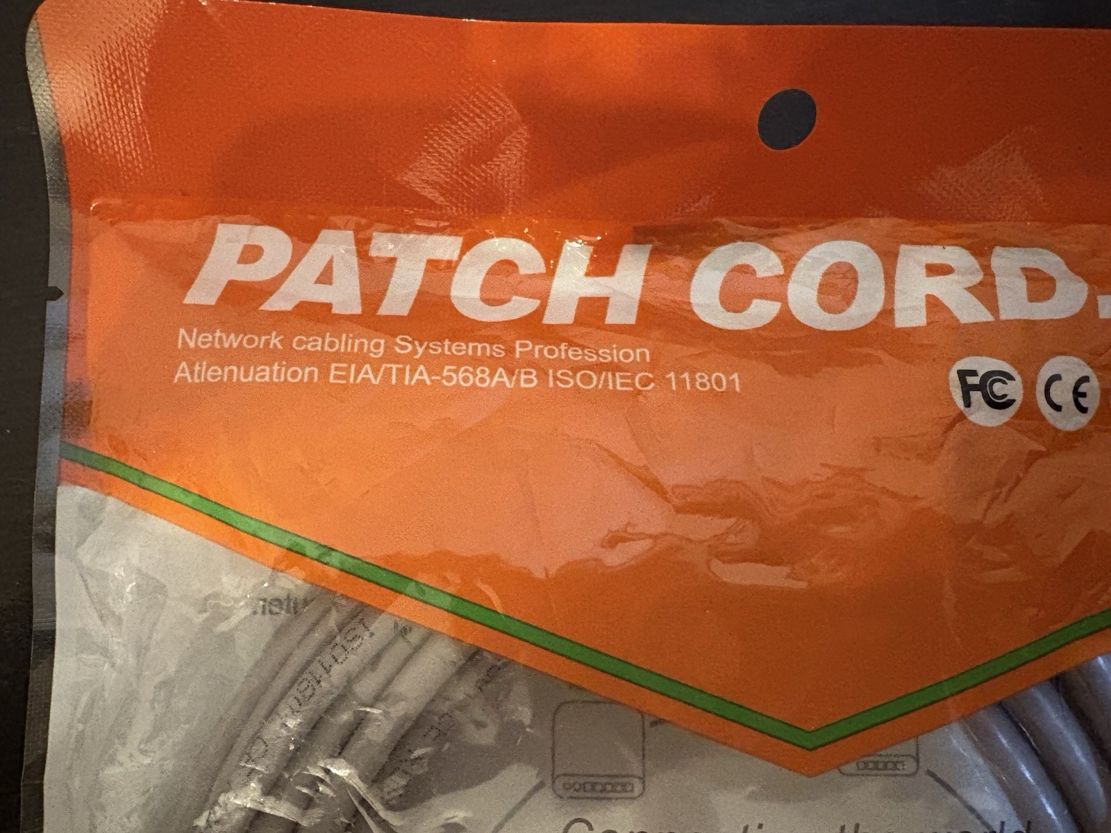 CAT.5.e Patch Cable Giga-Speed New & Sealed EIA/TIA-568A/B, ISO/IEC 11801