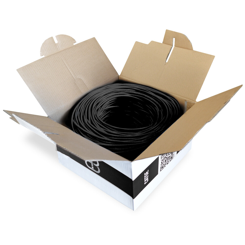 1000FT CAT5e 4/UTP SOLID WIRE 24AWG ETHERNET NETWORK CABLE BLACK COLOR