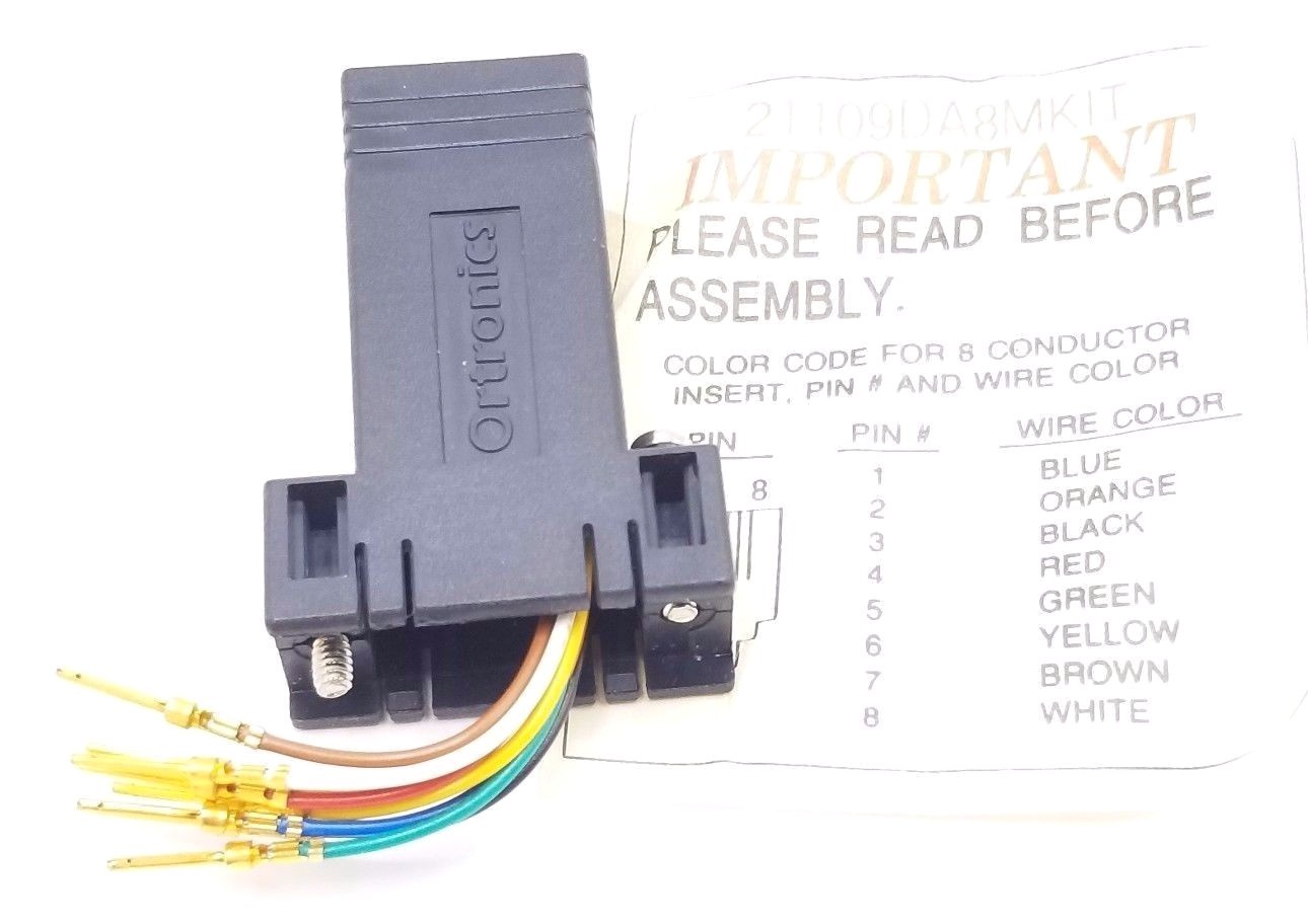 NEW ORTRONICS 21109DA8MKIT DATA ADAPTER KIT DB09/MALE TO RJ45 KEYED