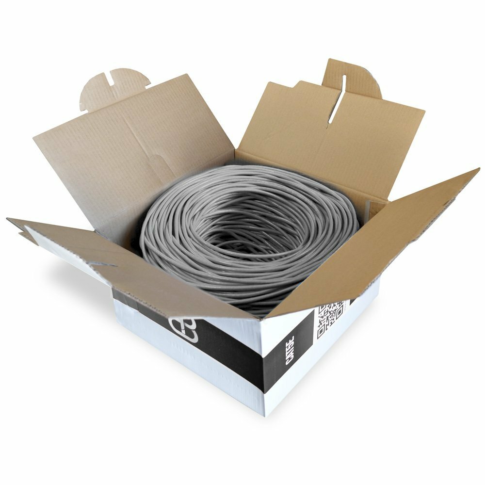1000FT CAT5e UTP SOLID NETWORK ETHERNET CABLE 350MHz BULK WIRE 24AWG CAT5 GRAY