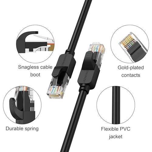 Cat 6 Ethernet Cable 15 ft, Indoor/Outdoor High Speed 10Gbps Internet 15FT 8