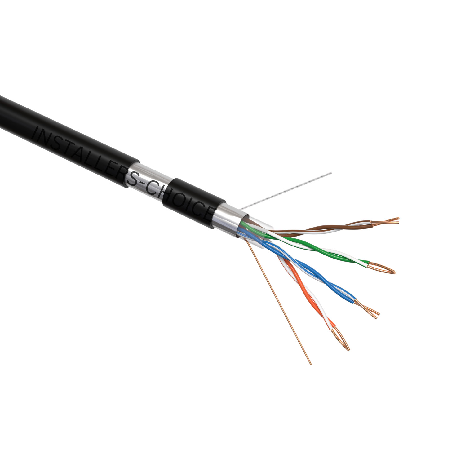 Cat5e 1000FT Outdoor Shielded FTP Ethernet Cable – UV Resistant, Direct Burial
