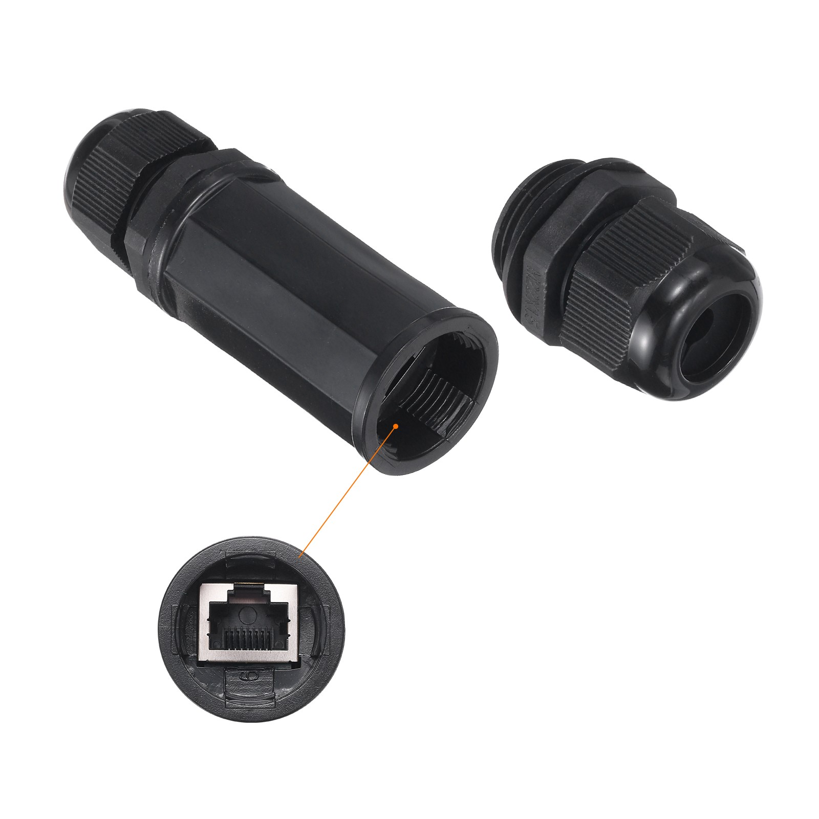 Waterproof RJ45 Coupler, Dual Head IP67 Ethernet LAN Cable Connector, Pack of 10