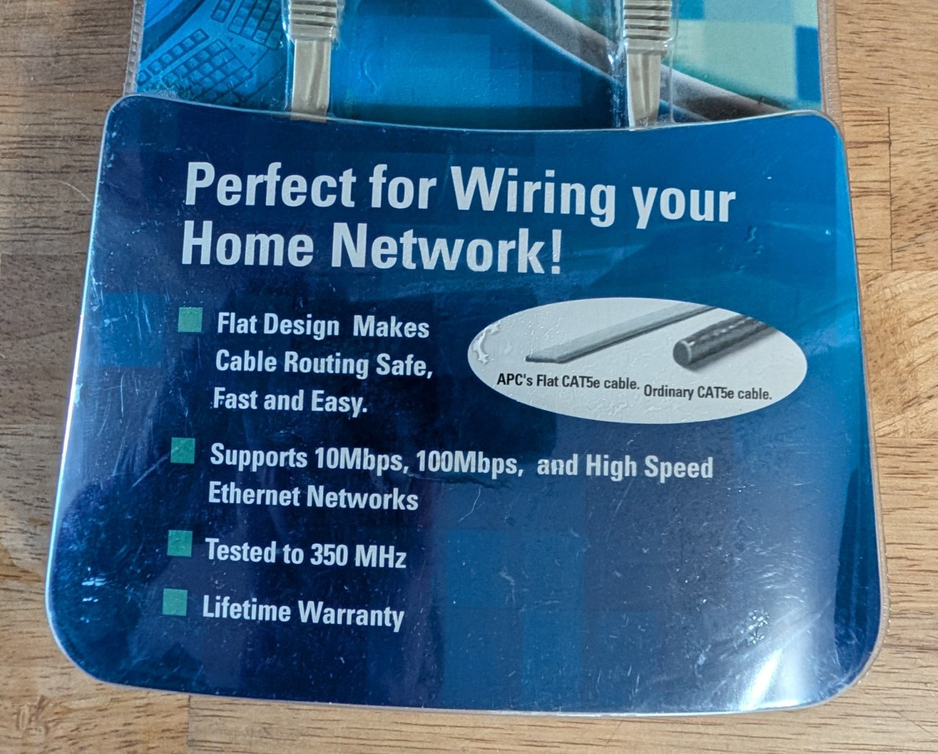 APC 25ft Flat Cat5e Enhanced Networking Cable 350MHz Booted Ethernet Cable 7.6M