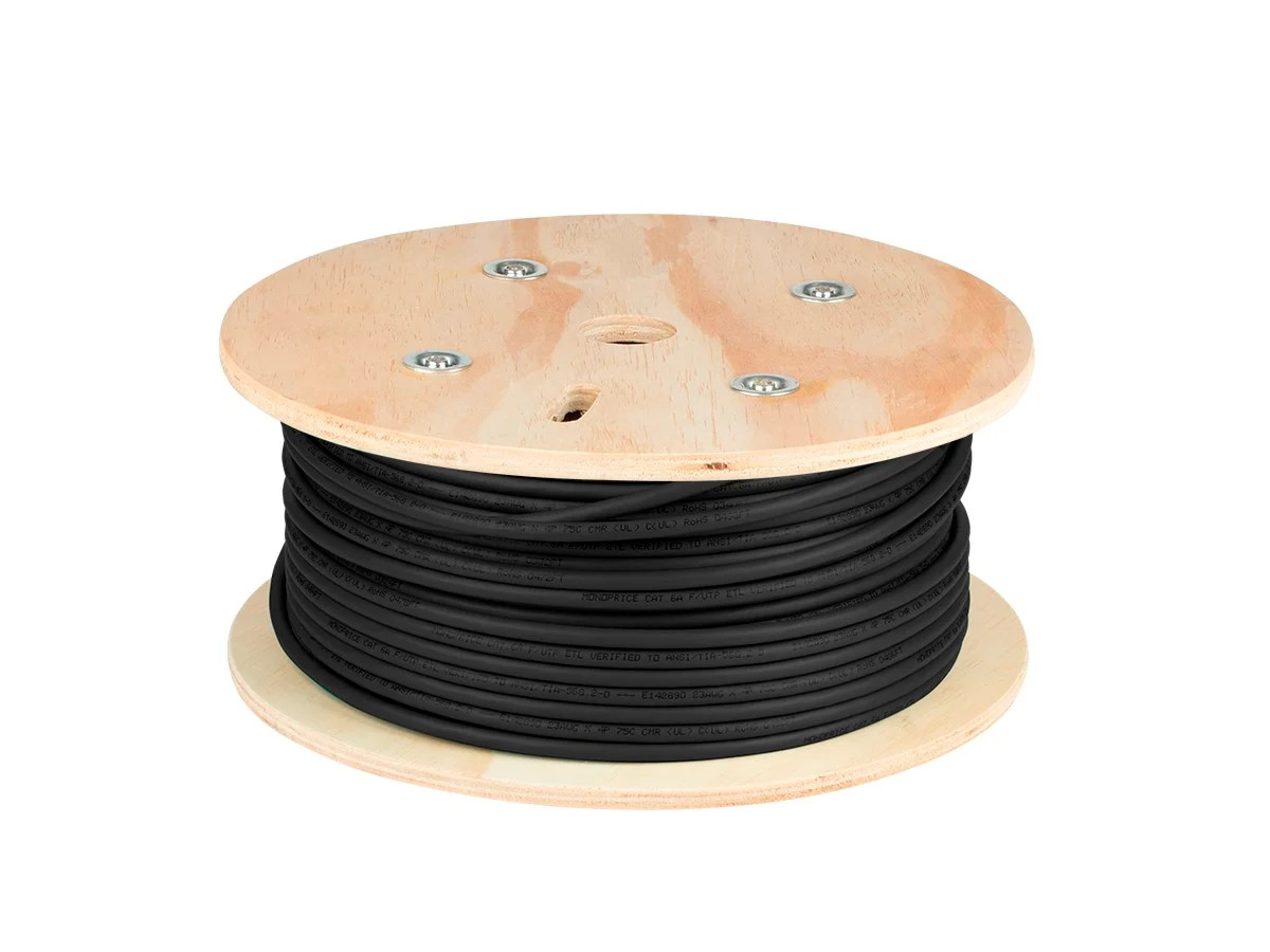 Monoprice Cat8 Cable 250ft Bulk Black 22AWG 40G For Ethernet Switch Modem Router