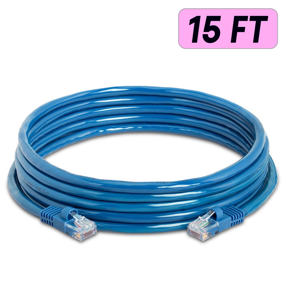 20 PACK Cat5e Cable Blue Cat 5 Patch Cord Ethernet RJ45 Connectors LAN Wire