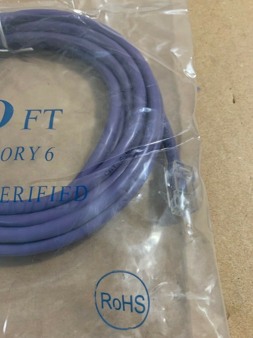 LOT OF TWO (2) 10ft Category 6 Ethernet Cable CAT 6 UL & ETL Verified RoHS NEW