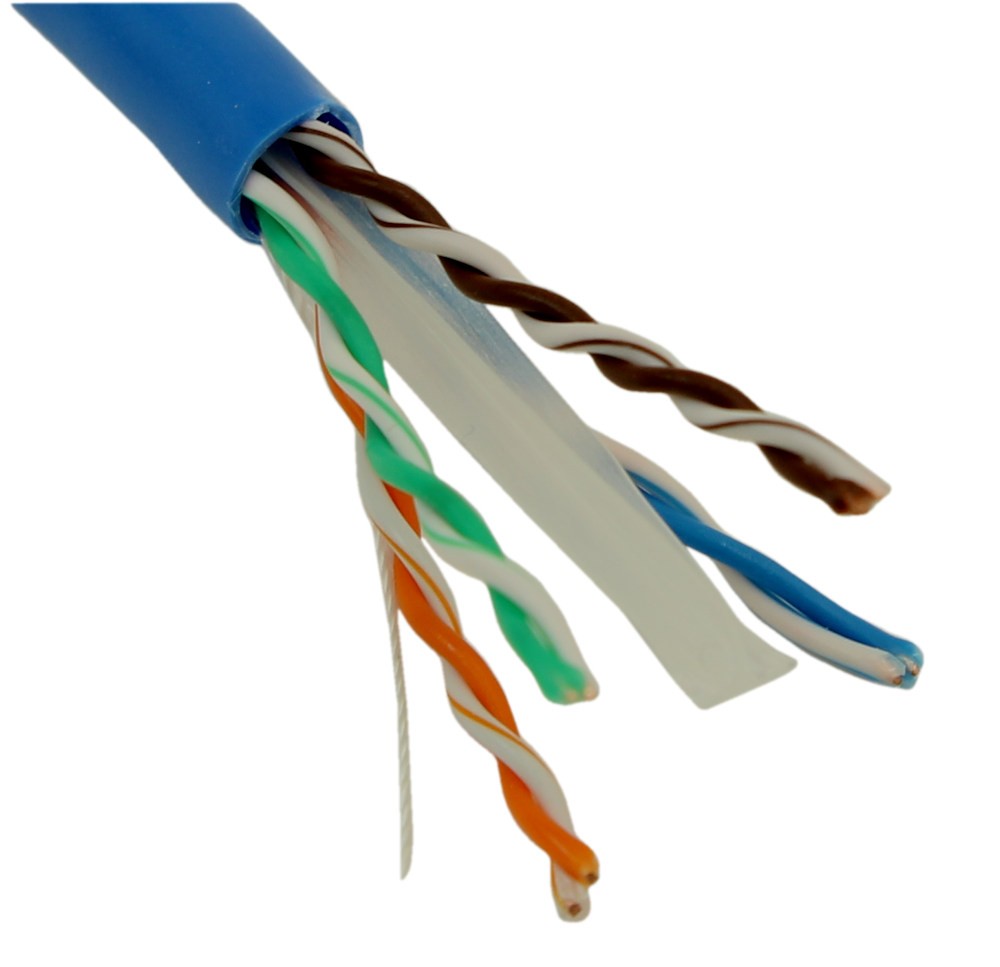 1000ft CAT6E Bulk Network Cable UTP/CMR 550Mhz Unshielded Solid Blue