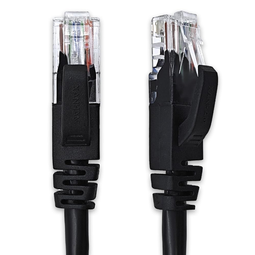 1 Pack Cat 6 Ethernet Cable, 6 ft, RJ45 Unshielded, Patch Cord, Black, LAN