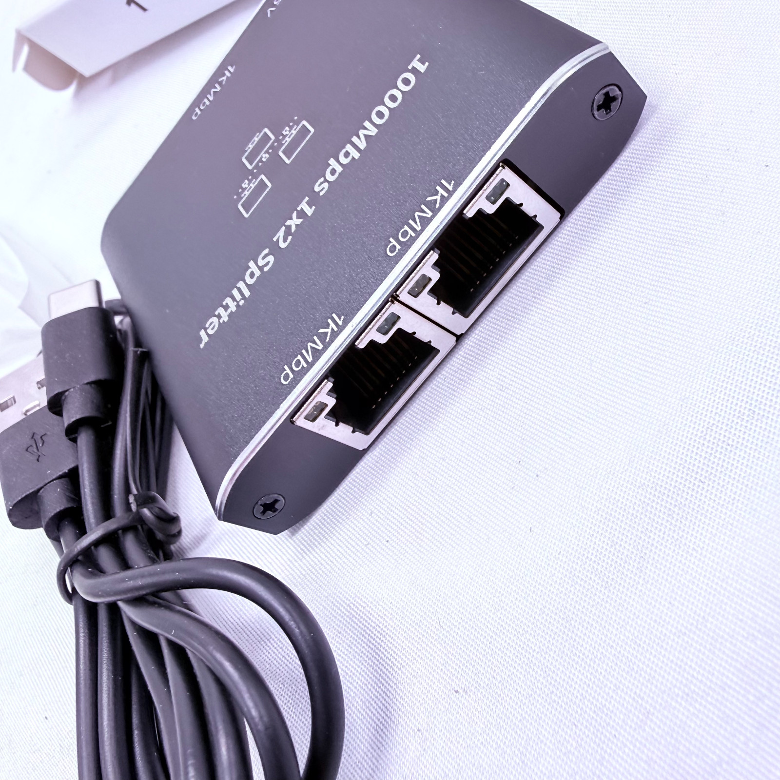 RJ45 Gigabit Ethernet Splitter 1000Mbps LAN Network Internet 1 to 2 Out Adapter