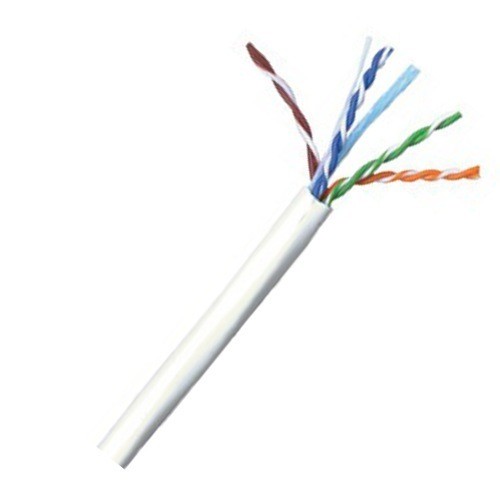 CAT6 Ethernet Riser CMR Cable Gigabit White 1000FT – SOLID BARE COPPER