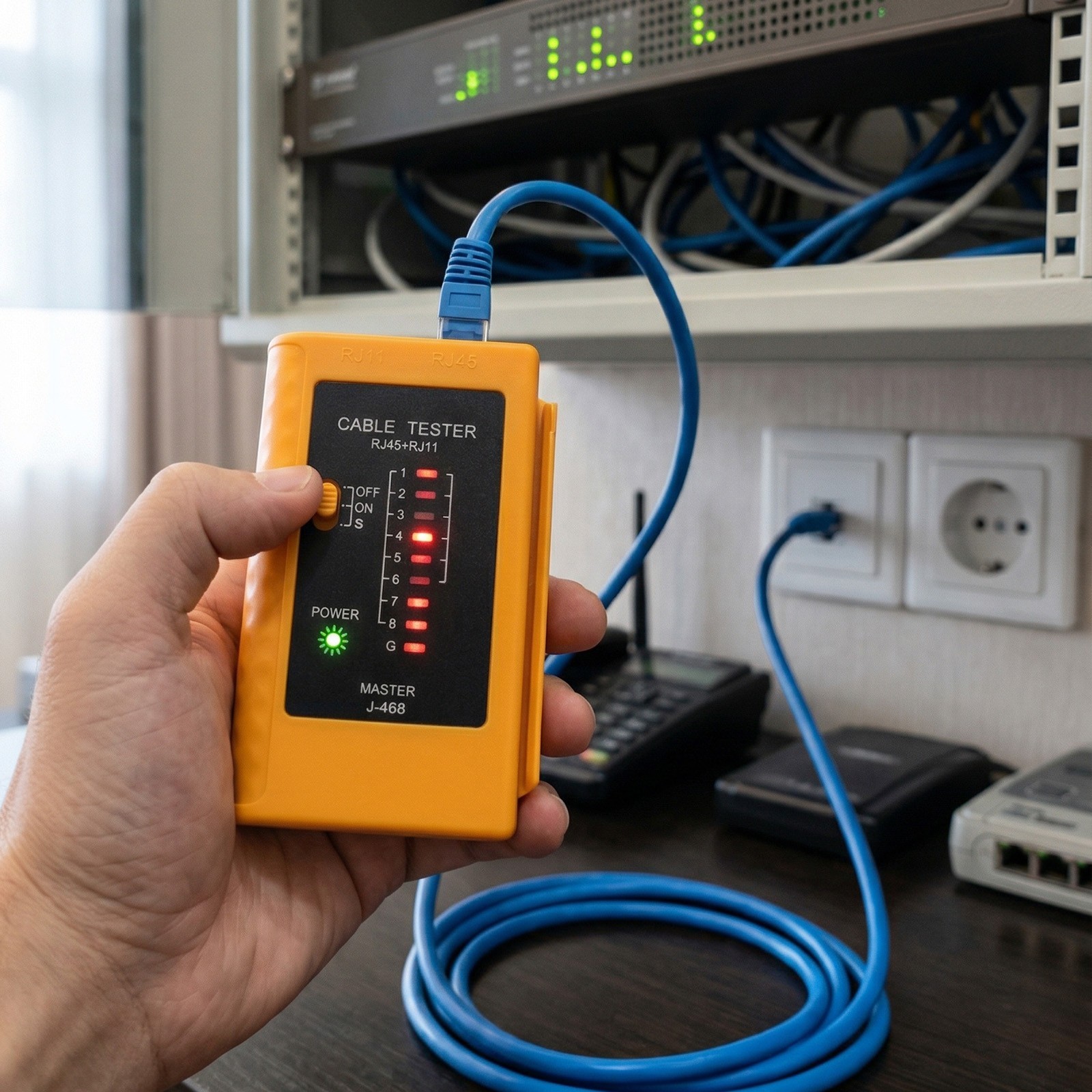 LAN Ethernet Cable Tester for RJ45 RJ11 Cat5e Cat6 Cat7 Networks