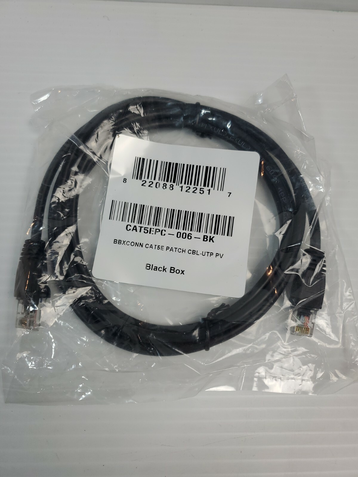 Black Box Cat5e Value Line Patch Cable, Stranded, Black, 6-ft. [1.8-m],
