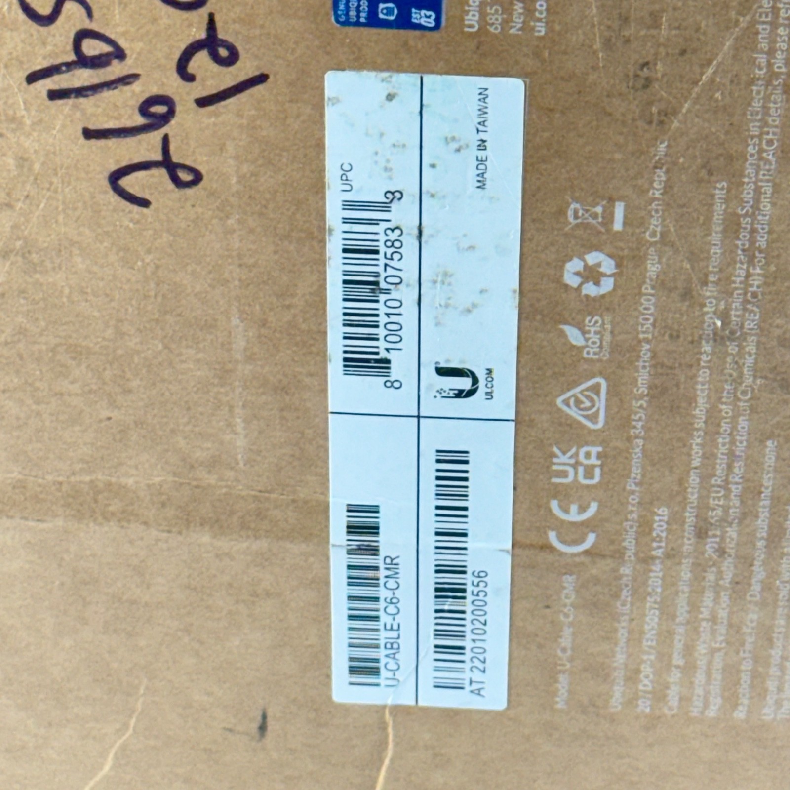 Ubiquiti UniFi Cable Cat6 CMR U-CABLE-C6-CMR 1000ft Roll Open Box Partial Used