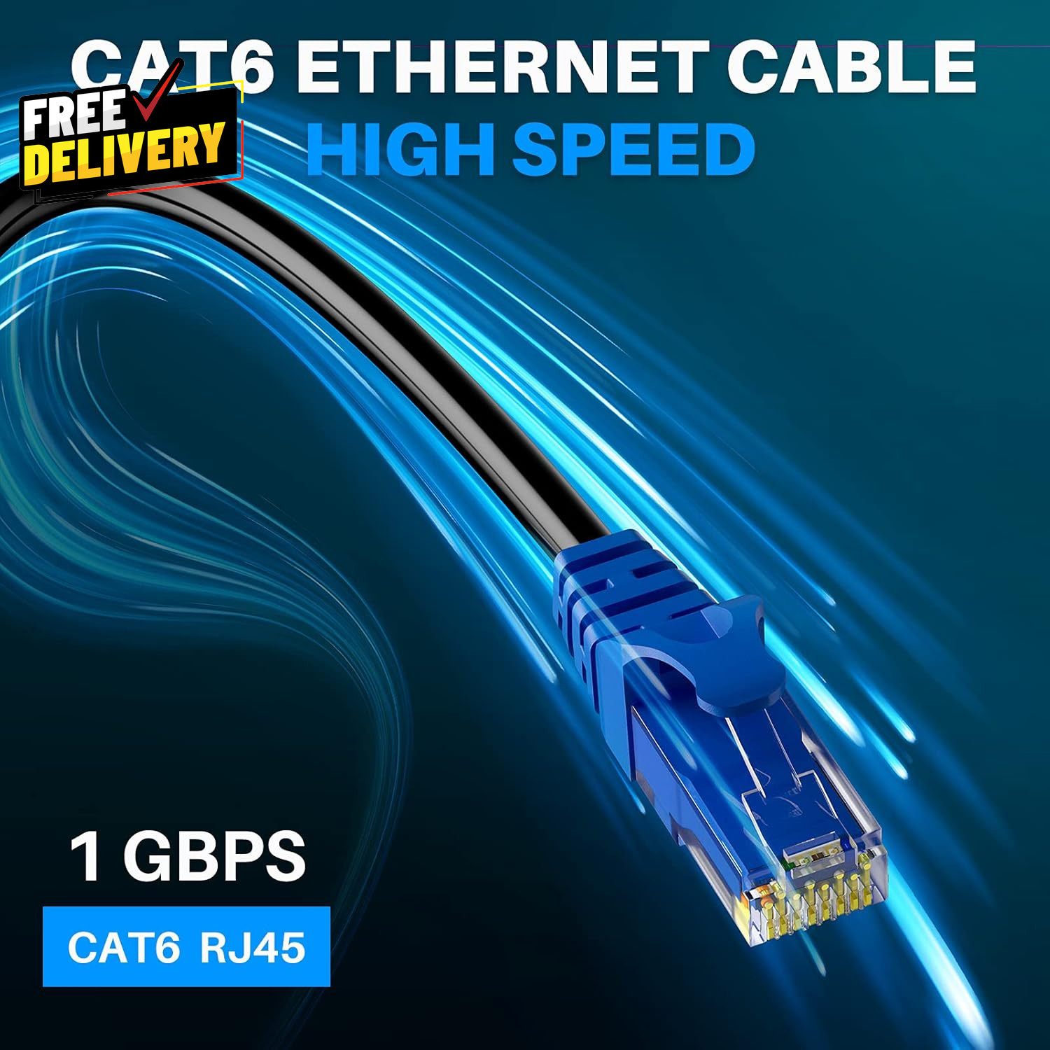 Cat6 Outdoor Ethernet Cable 200ft Waterproof Direct Burial POE LAN Cord