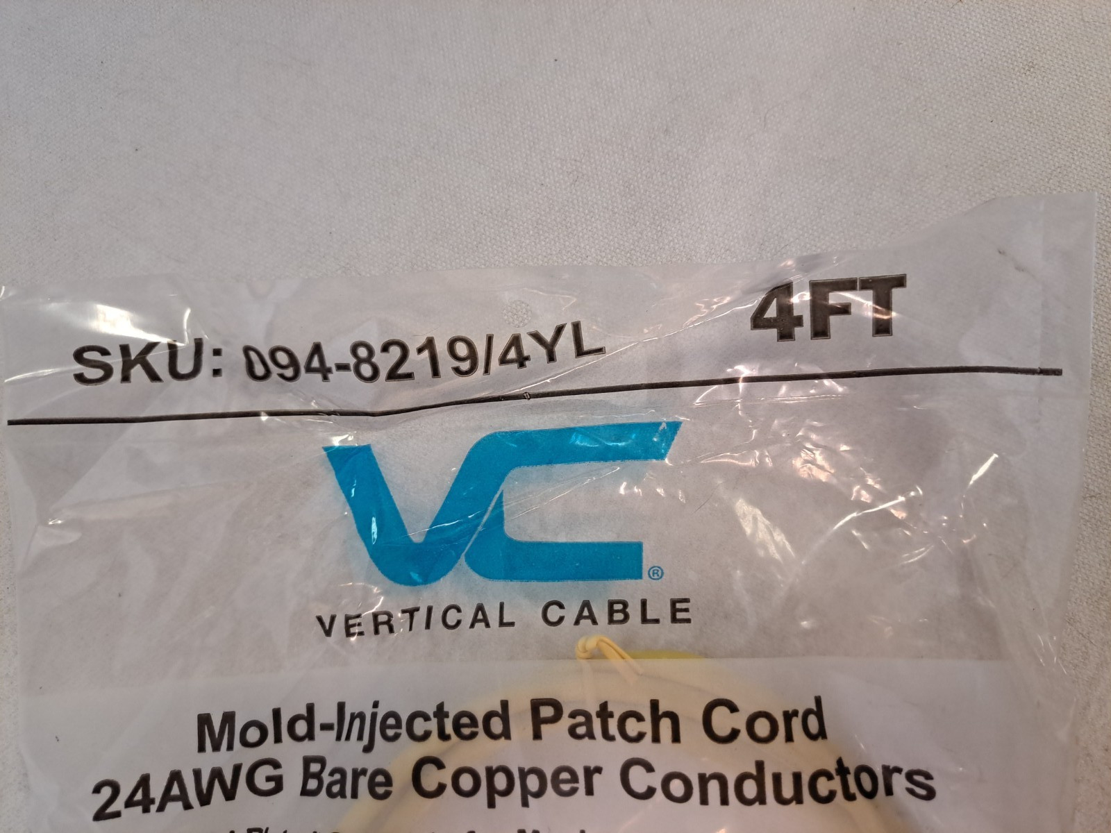 Lot of 15 New Vertical Cable Cat6A Shielded Patch Cables Yellow 10x 4FT 5x 5FT