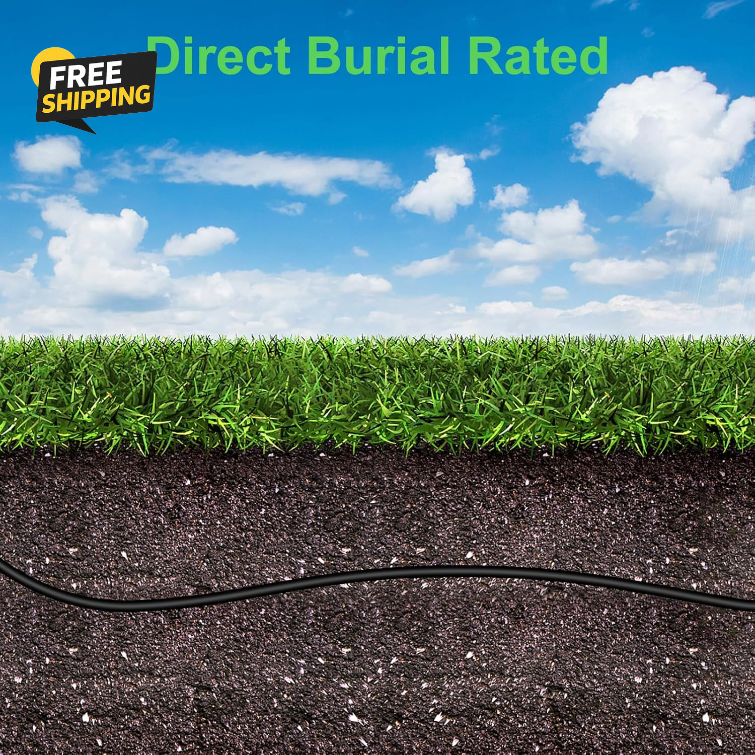 150FT Cat6 Outdoor Ethernet Cable, In-Ground, Heavy Duty Direct Burial, 24AWG