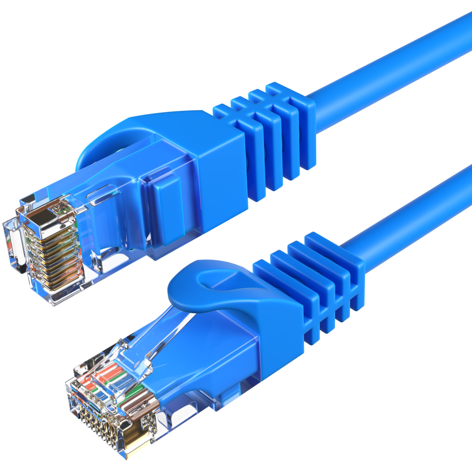 Cat5e Ethernet Patch Cord LAN Network Cable RJ45 UTP 25FT – 200FT Blue Pack Lot