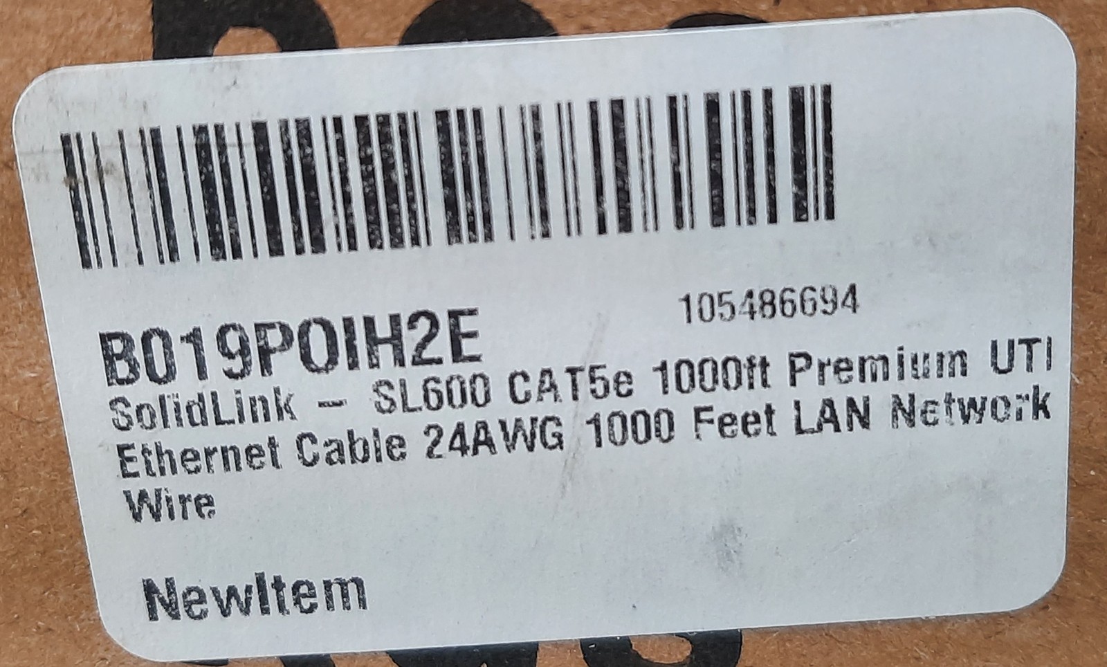 Dripstone 1000 Ft Roll CAT5e UTP Cable 4 Pairs 24 AWG 0.5mm Solid CCA HDPE PVC