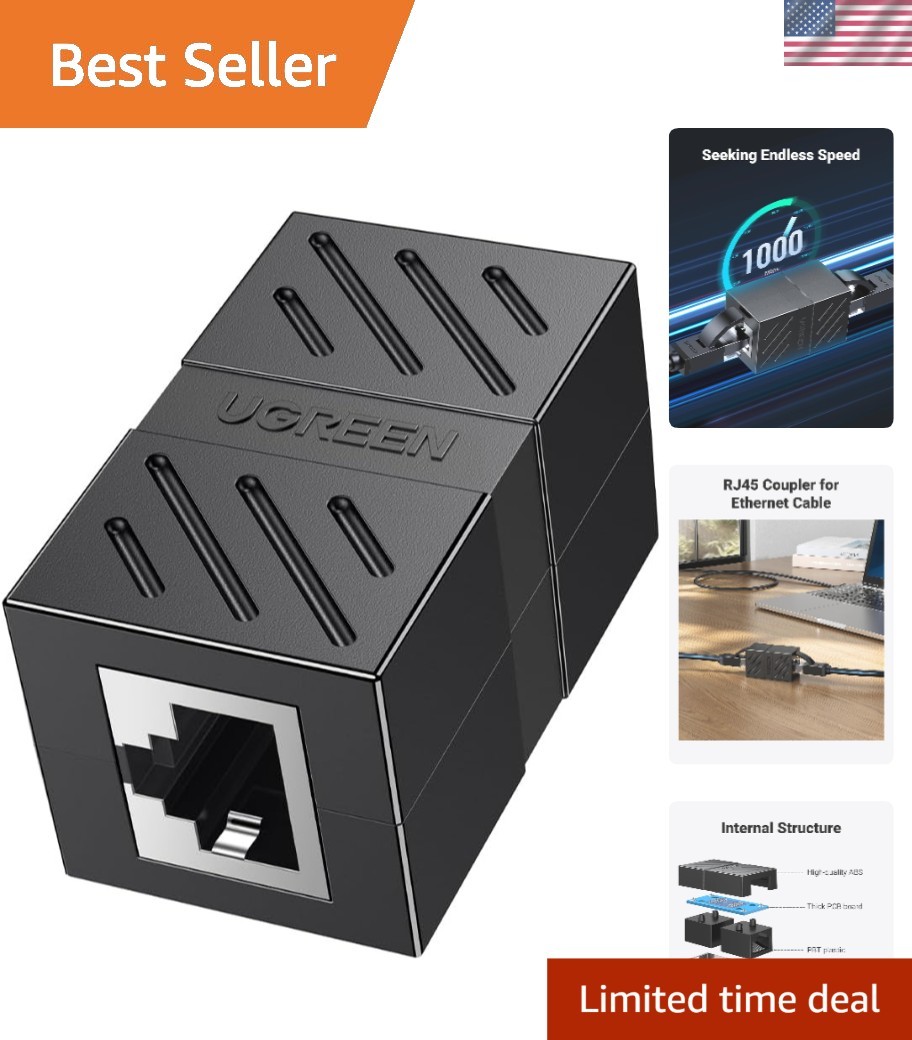 High-Speed RJ45 Ethernet Extender Coupler 1000Mbps – Universal Female to Female