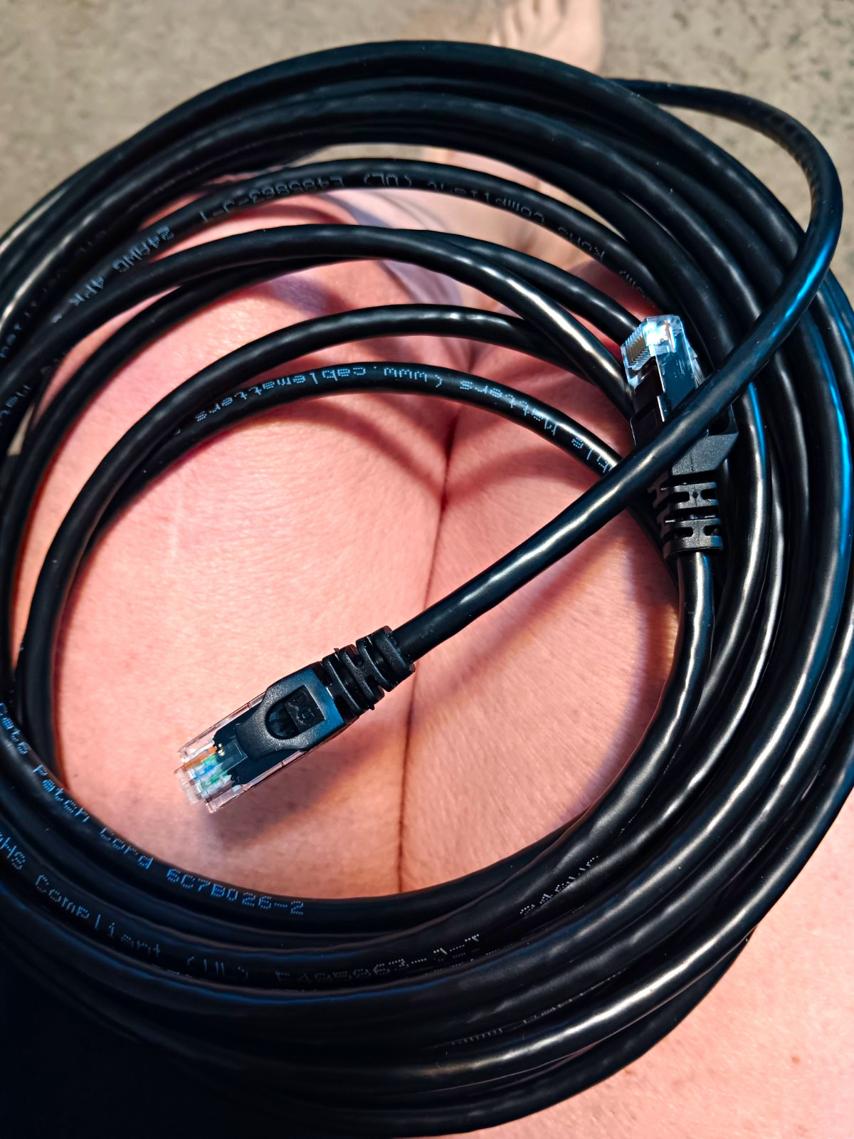 Cat 6 Black RJ-45 to RJ-45 Ethernet Cable 25 ft Round Cable Universal Compatible