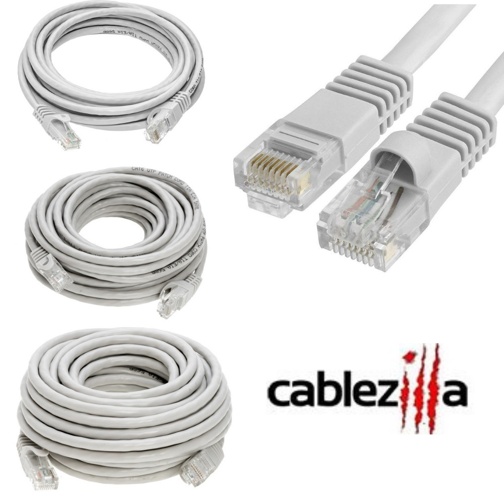 Cat5e Gray Patch Cord Network Cable Ethernet LAN RJ45 UTP 25FT – 200FT Multi LOT