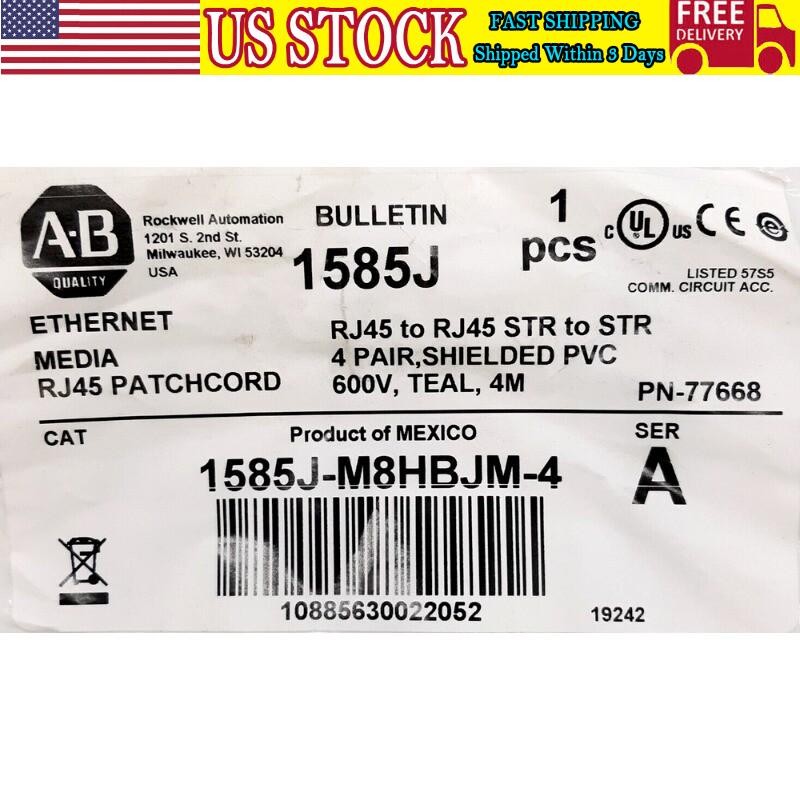 NEW Allen Bradley 1585J-M8HBJM-4 Ethernet Patchcord AB