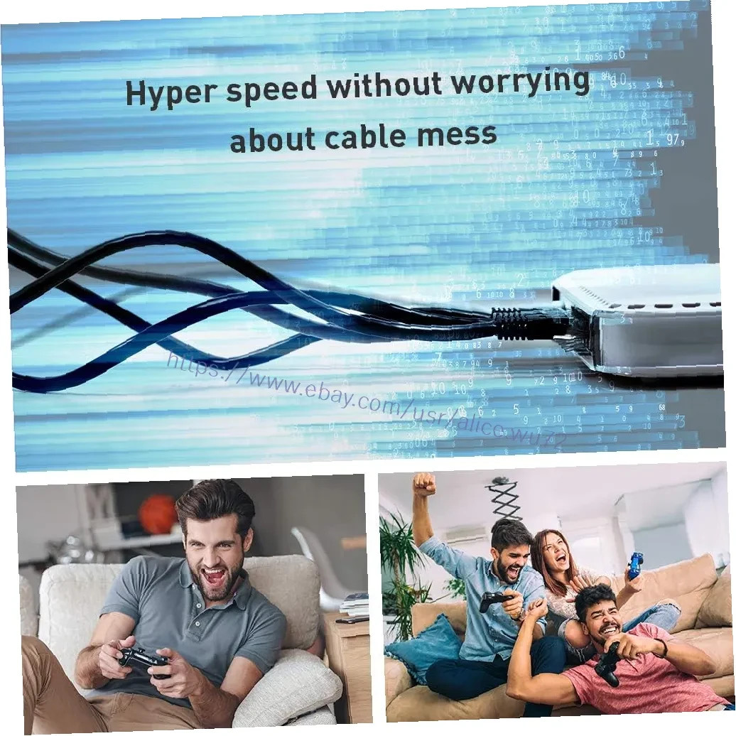 Cat8 Ethernet Cable 1.5Ft Heavy Duty Shielded SFTP LAN Network Patch Cord 40Gbps