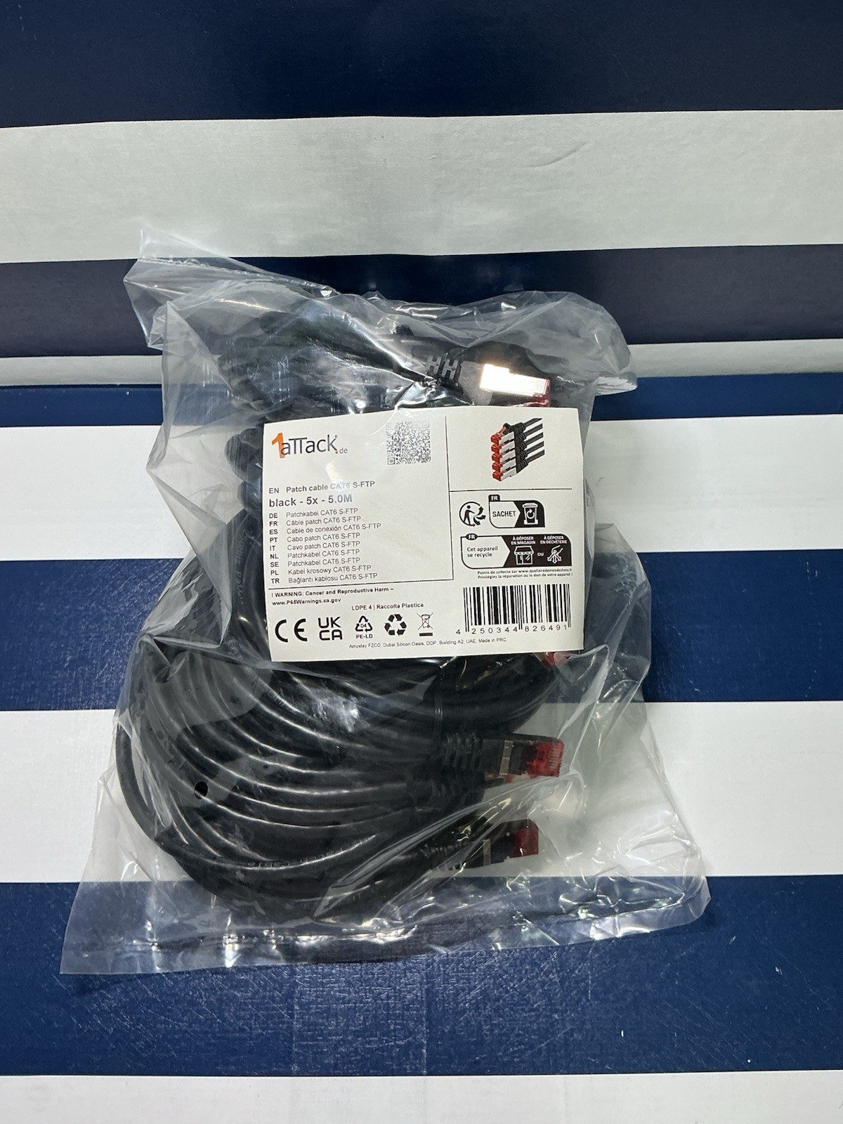 CAT 6 S-FTP Patch Cable, 5 Pack, , 5.0M – 16.4 FT (5 PK), Ethernet Networking
