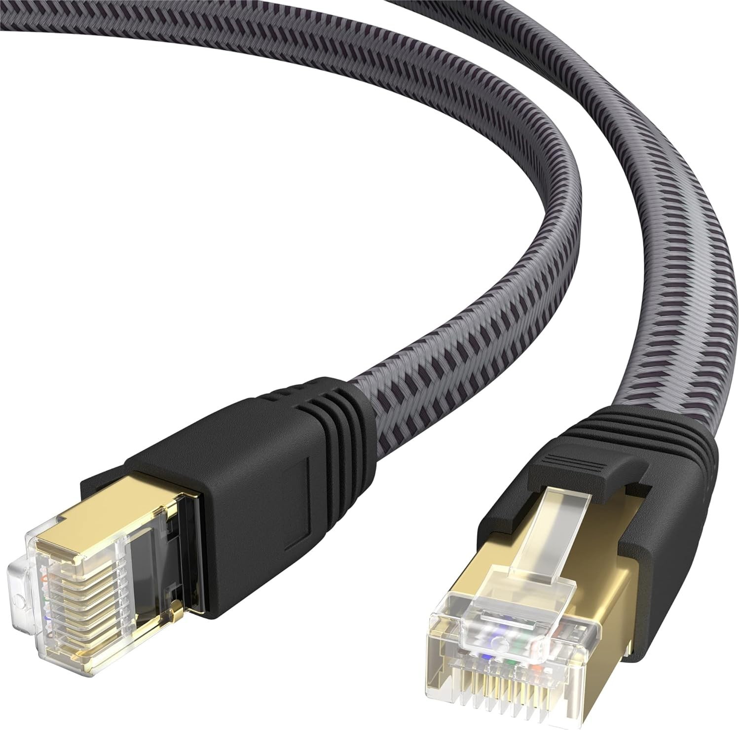 100-Foot Cat 8 Ethernet Cable High-Speed ​​Twisted Flat 26 AWG 40 Gbps 2000 MHz