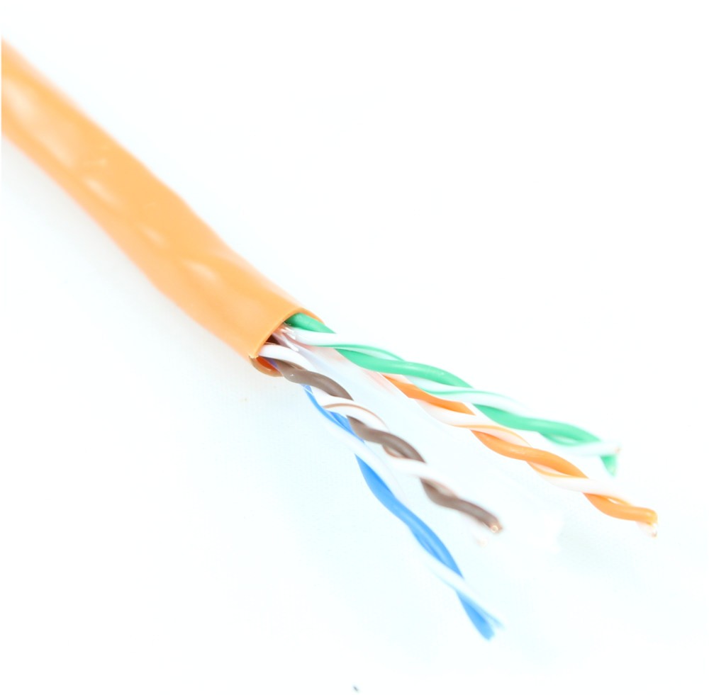 1000ft CAT6E Bulk Network Cable UTP/CMR 550MHz Unshielded Solid Orange