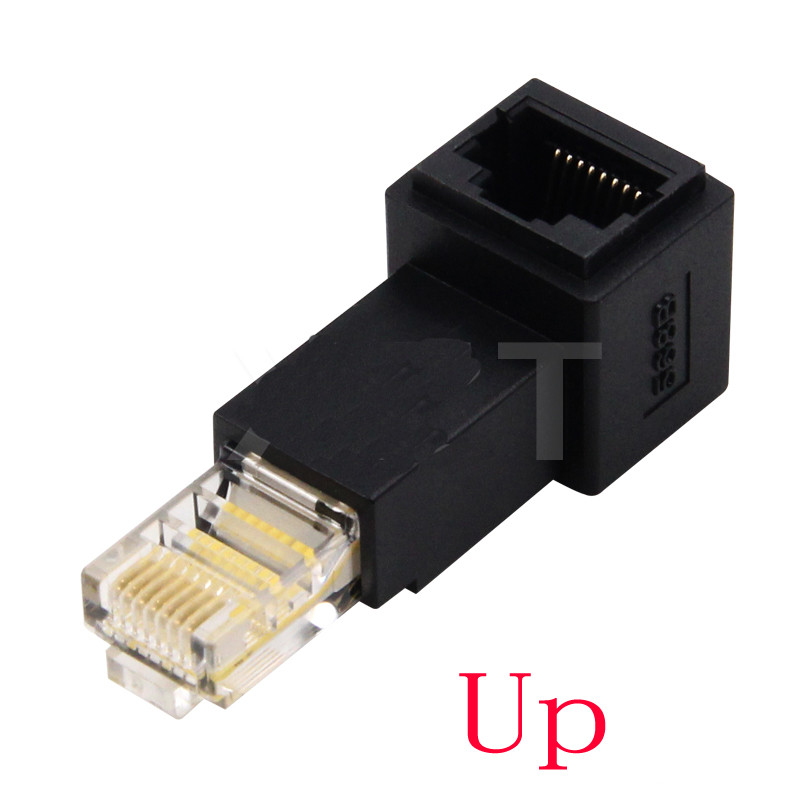 Multi angled RJ45 Cat 5e Male to Female Network Lan Ethernet Extension Adapter