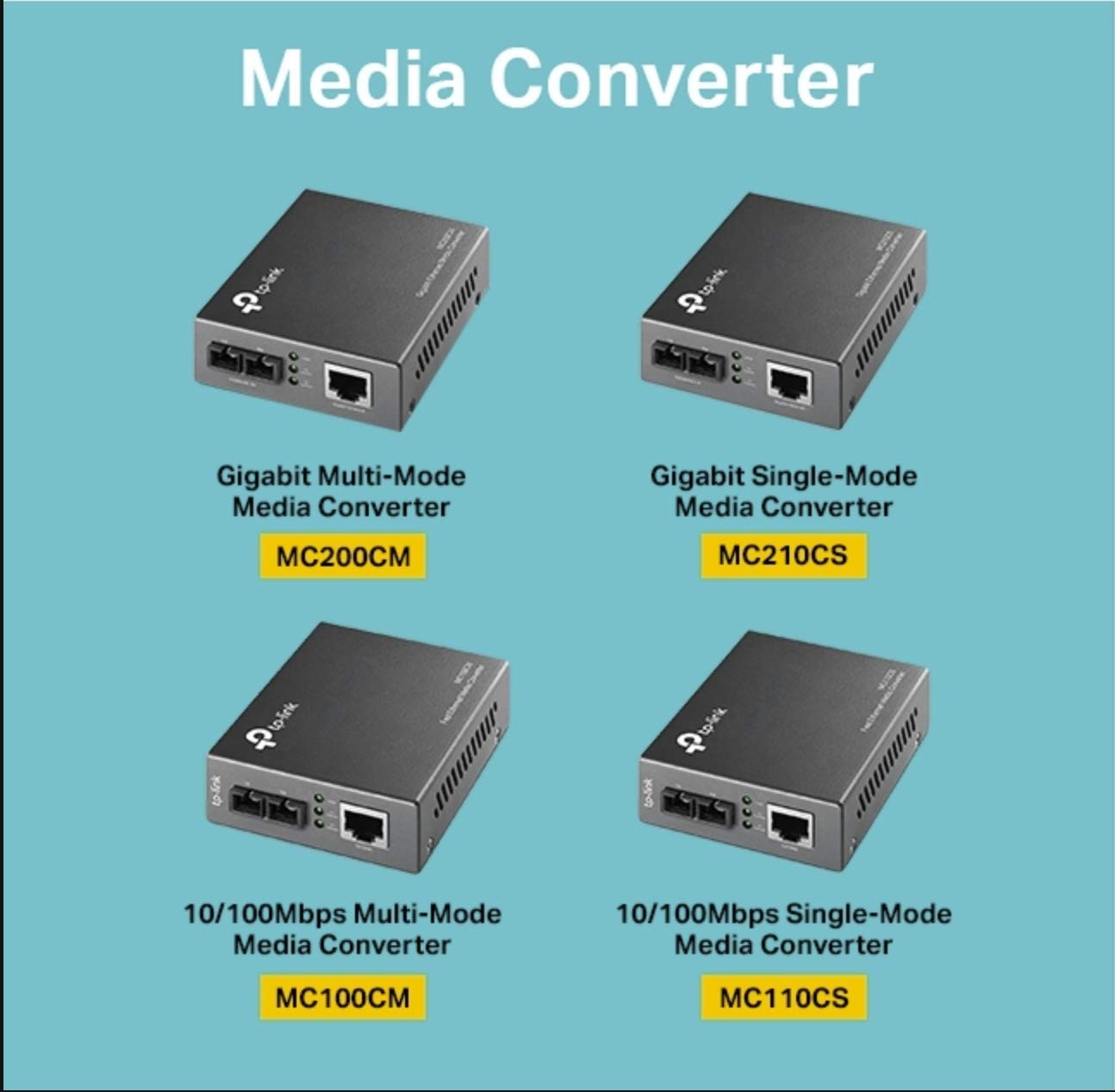 TP-Link Gigabit SFP to RJ45 Fiber Media Converter | Multi – Mode Fiber, Black