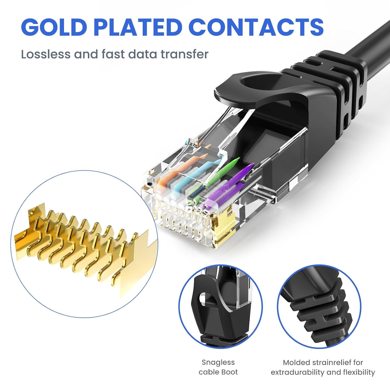 Ultra Clarity Cables Cat 6 Ethernet Cable 200 Ft, Outdoor&Indoor 10Gbps Ethernet