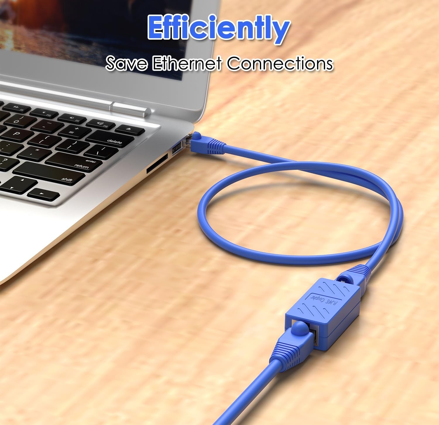 Cat8/Cat7/Cat6 Ethernet Cable Coupler 20-Pack Blue