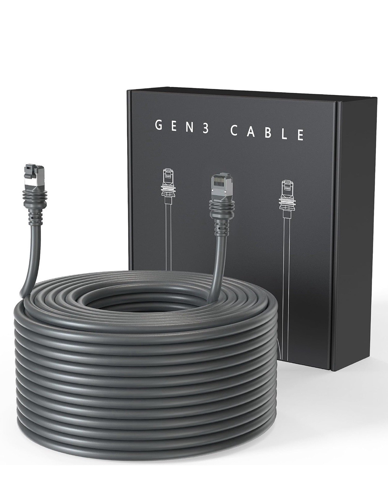 100FT (30M) Starlink Gen 3/4/4X/V4 Waterproof Satellite Replacement Cable Grey