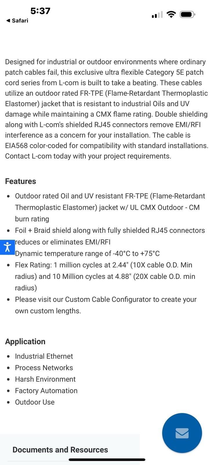 Shielded Cat5e Outdoor High Flex Ethernet Cable, RJ45 / RJ45, 10.0 ft