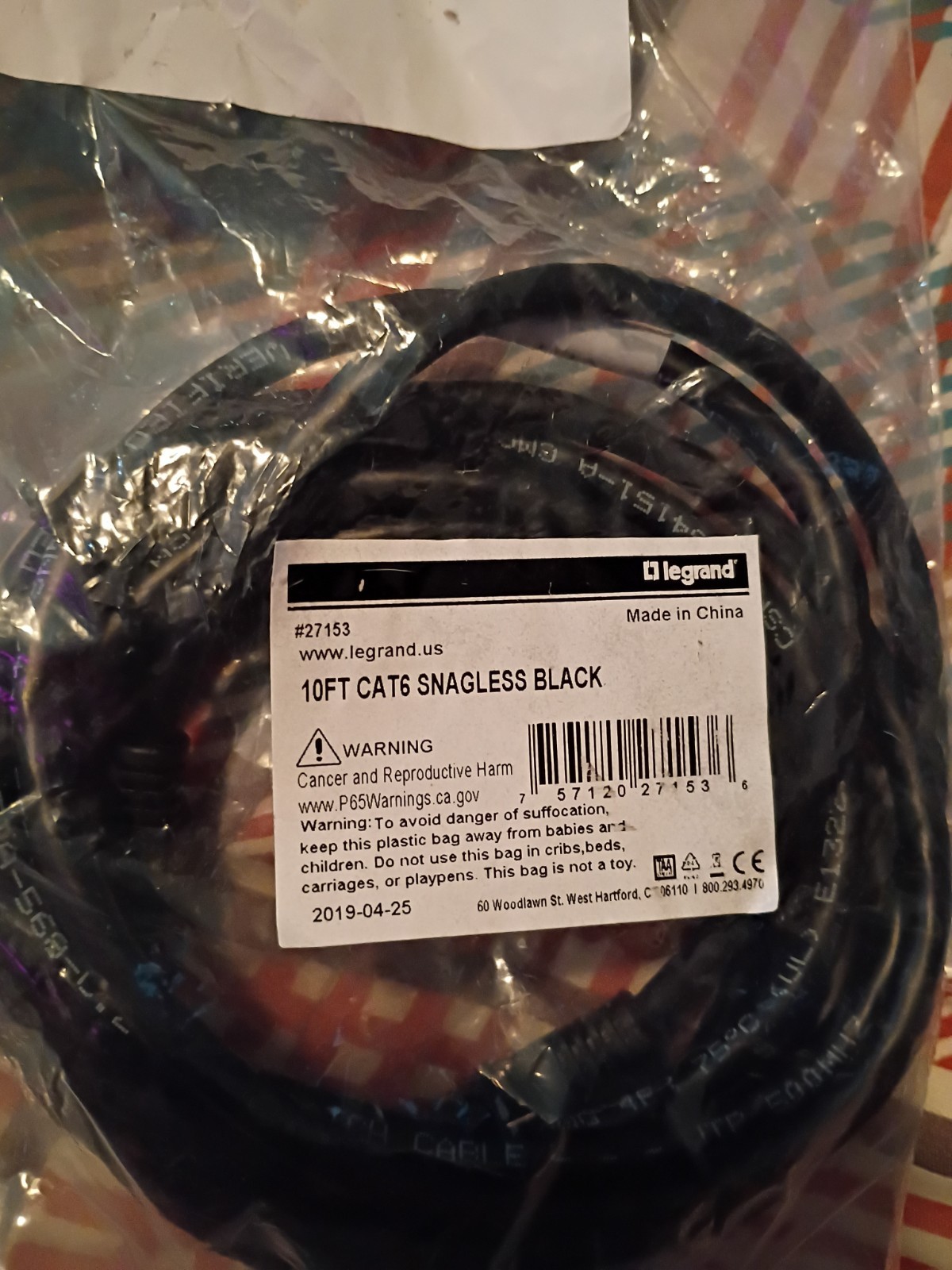 Lot of 3 C2C 5ft CAT6 Snagless UTP Cable Black ( See Description)